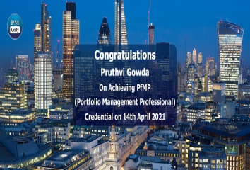 Congratulations Pruthvi on Achieving PfMP..!